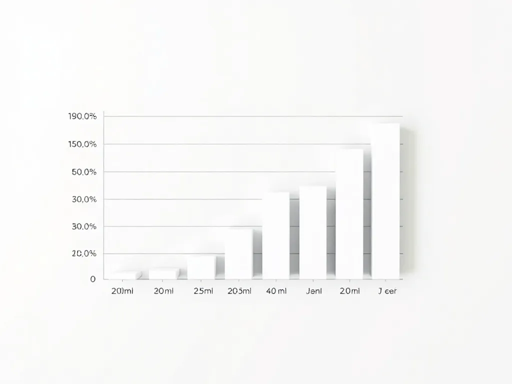 Clean minimalist bar chart showing conversion growth, profes